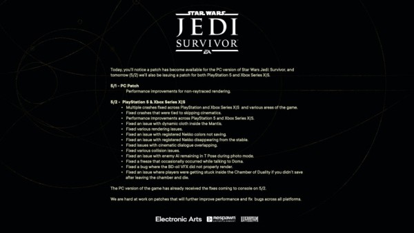 Свежее обновление Star Wars Jedi Survivor улучшает производительность на PC