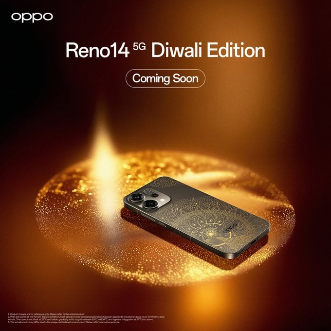 Oppo готовит праздничный смартфон Reno 14 Diwali Edition