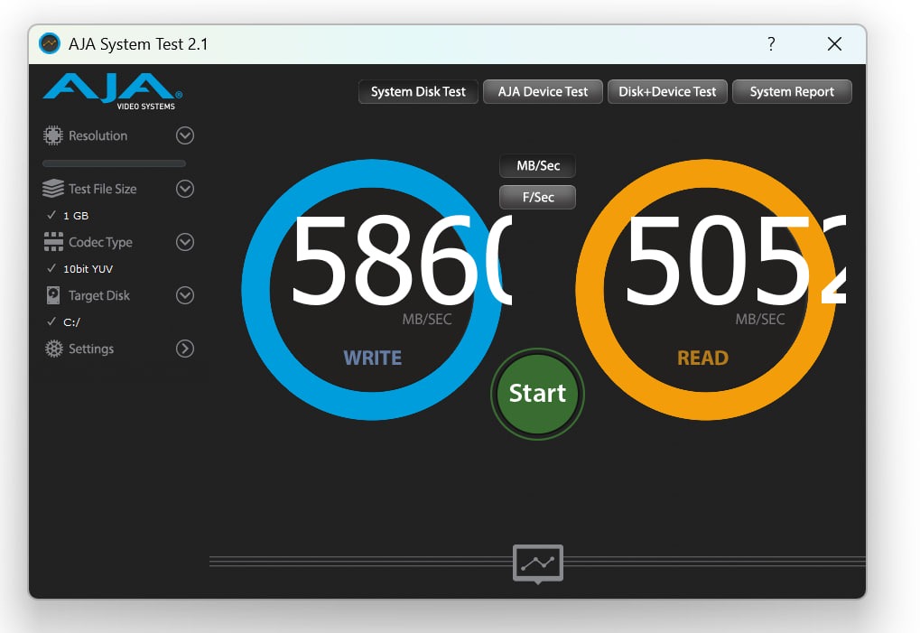 AJA System Test