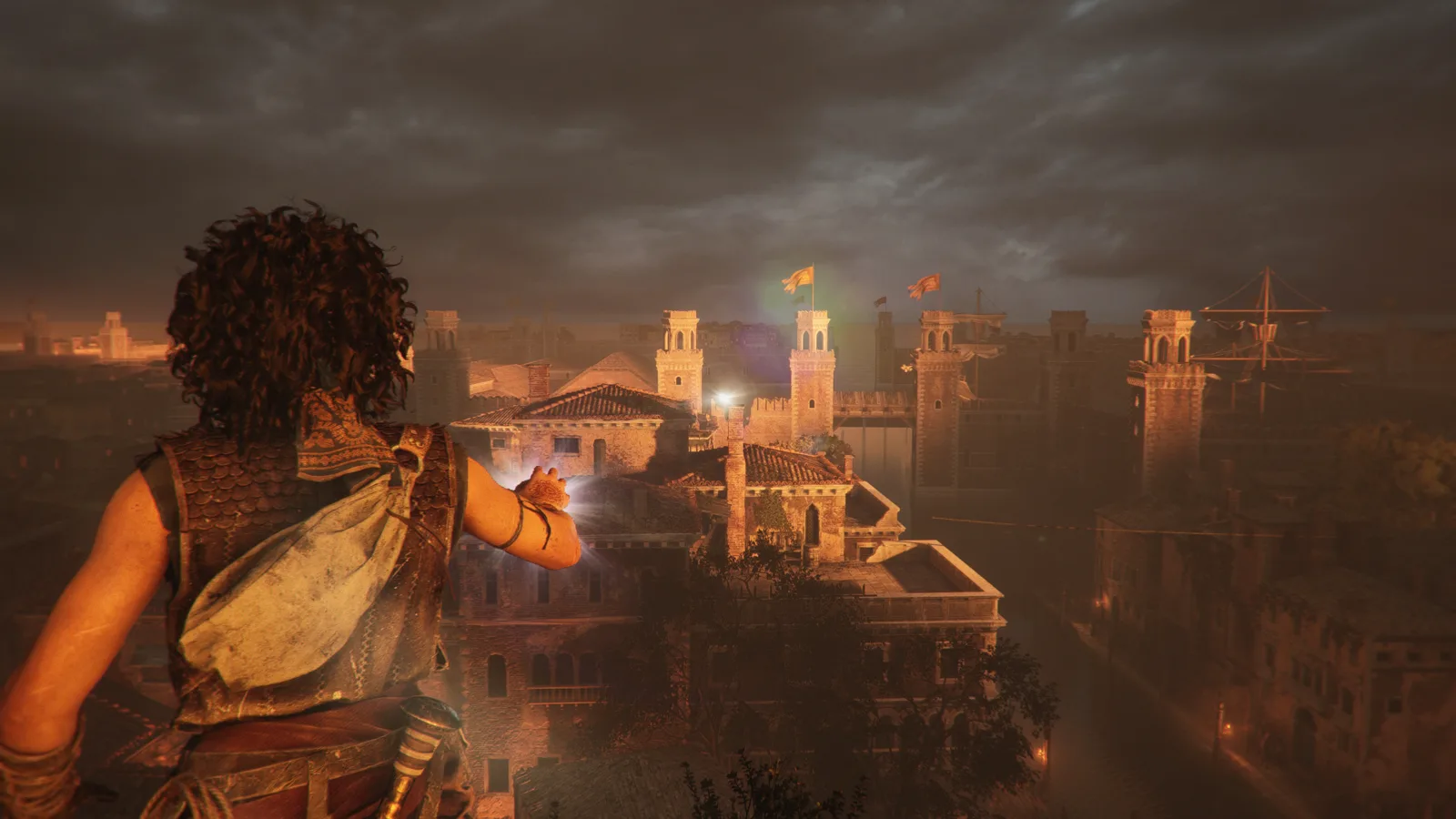 Героиня над крышами города на закате — Resonance: A Plague Tale Legacy