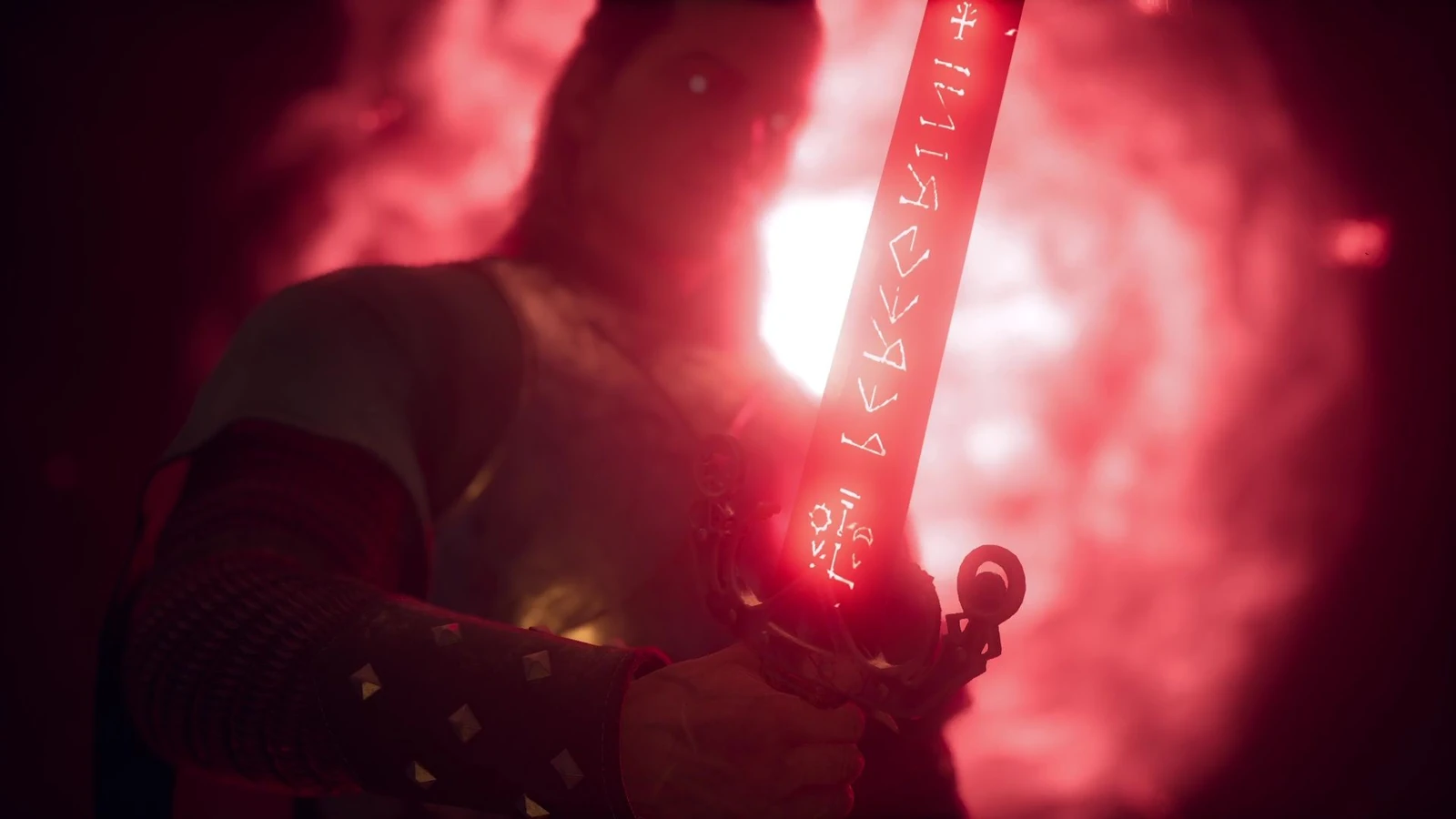 Коэн держит светящийся рунический меч — The Blood of Dawnwalker