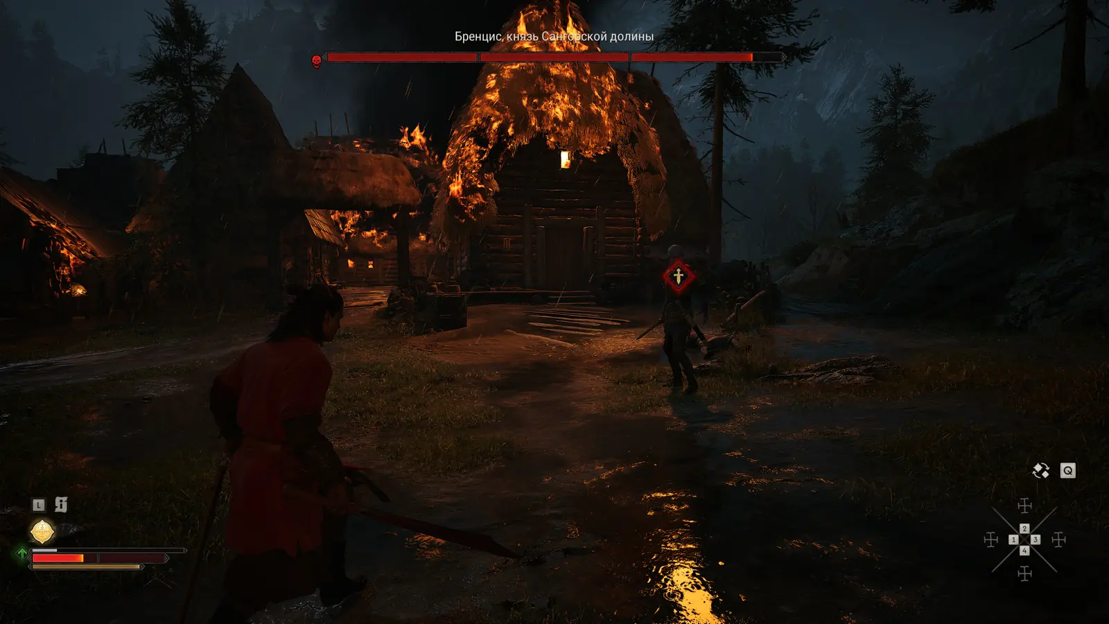 Бой Коэна с огненным противником на улице — The Blood of Dawnwalker