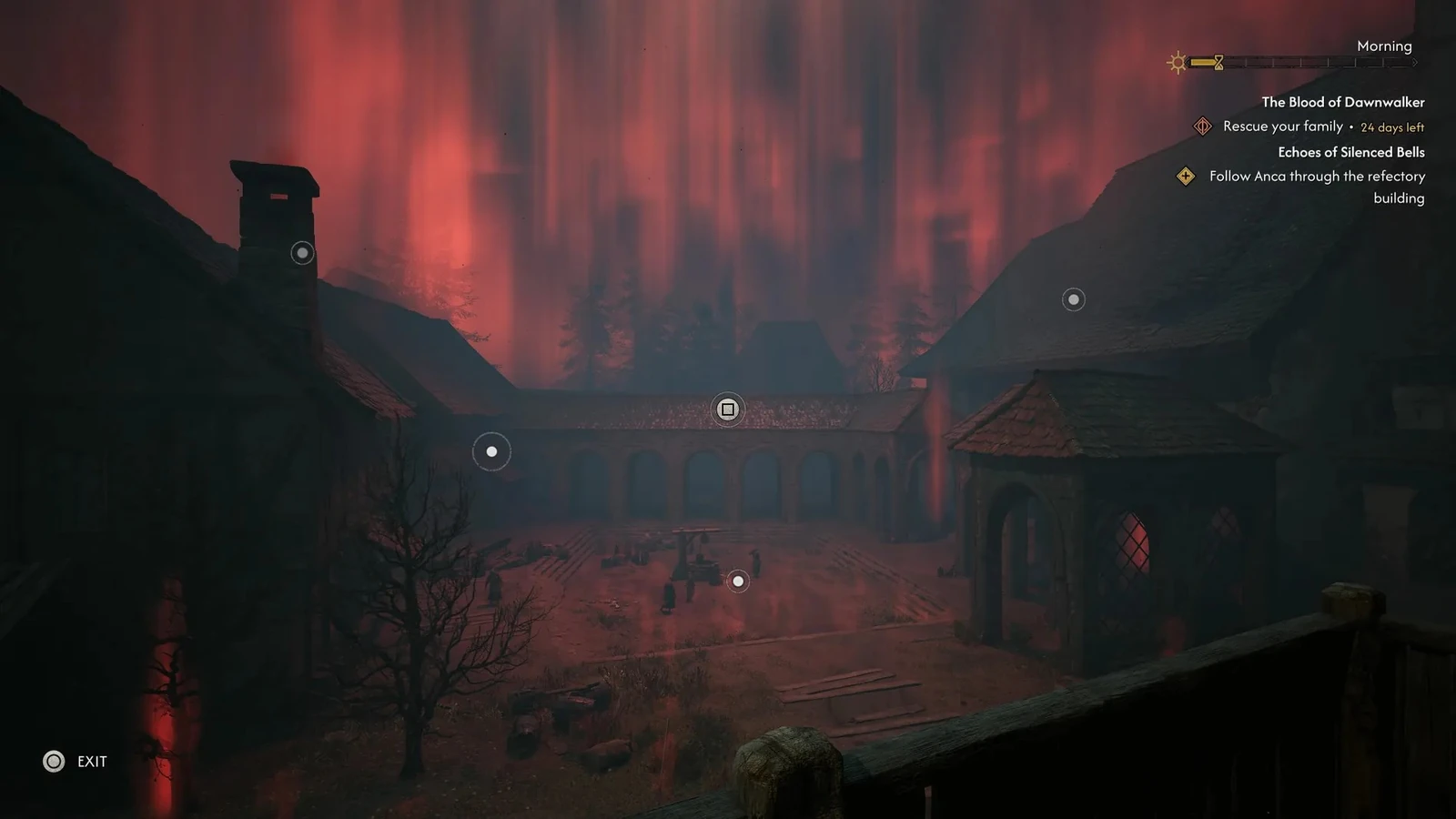 Поселение под красным небом во время задания — The Blood of Dawnwalker