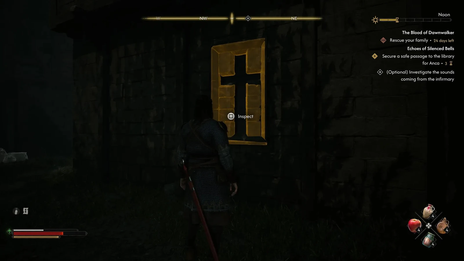 Крест на стене, подсвеченный Чутьём — The Blood of Dawnwalker
