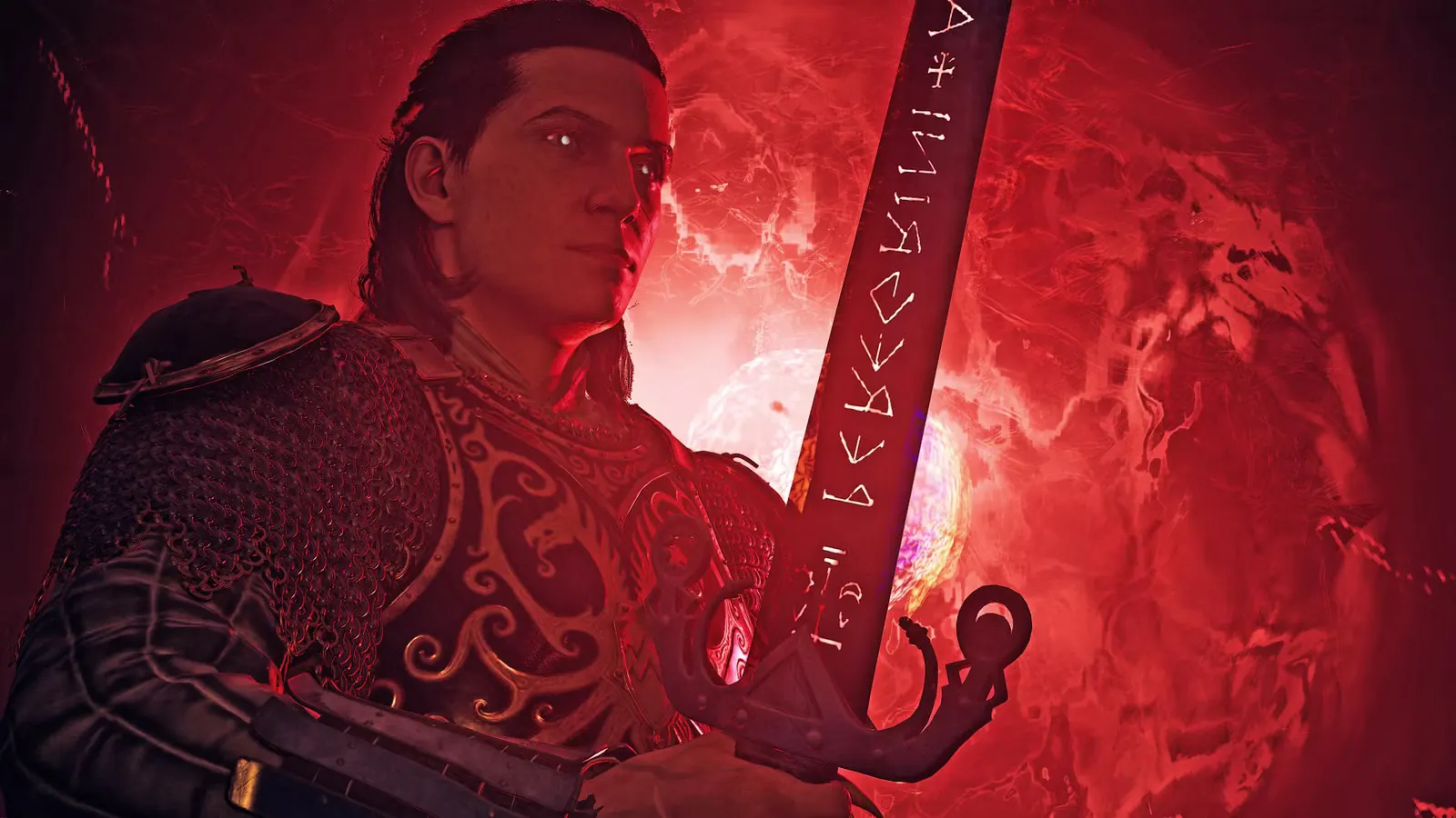 Коэн в доспехах с руническим мечом — The Blood of Dawnwalker