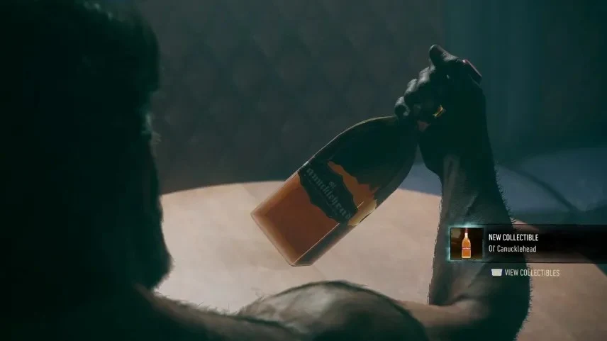 Логан держит бутылку «Старина Канадец» — Marvel's Wolverine