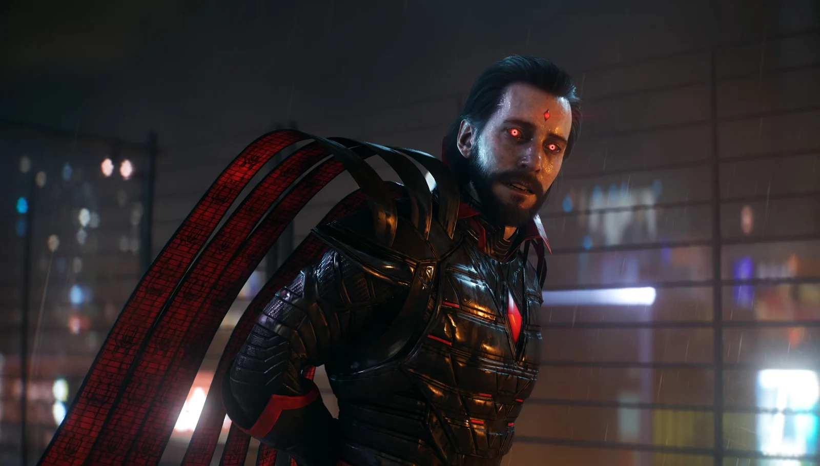 Натаниэль Эссекс в чёрном костюме с красными элементами — Marvel's Wolverine