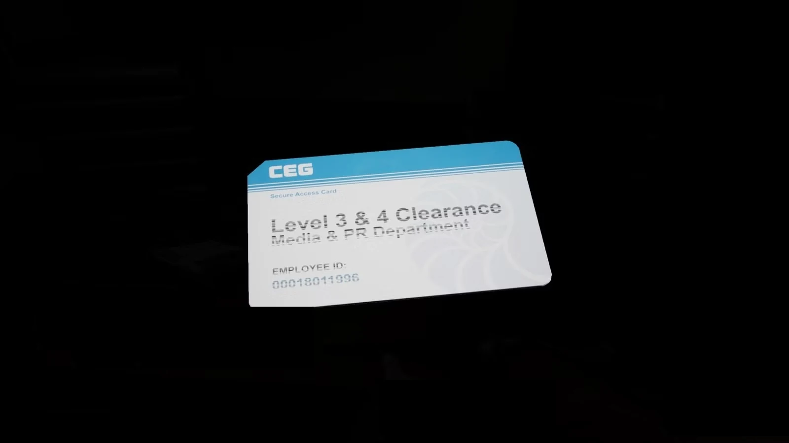Карта доступа CEG с обозначением Level 3 & 4 Clearance в Silent Hill: Townfall