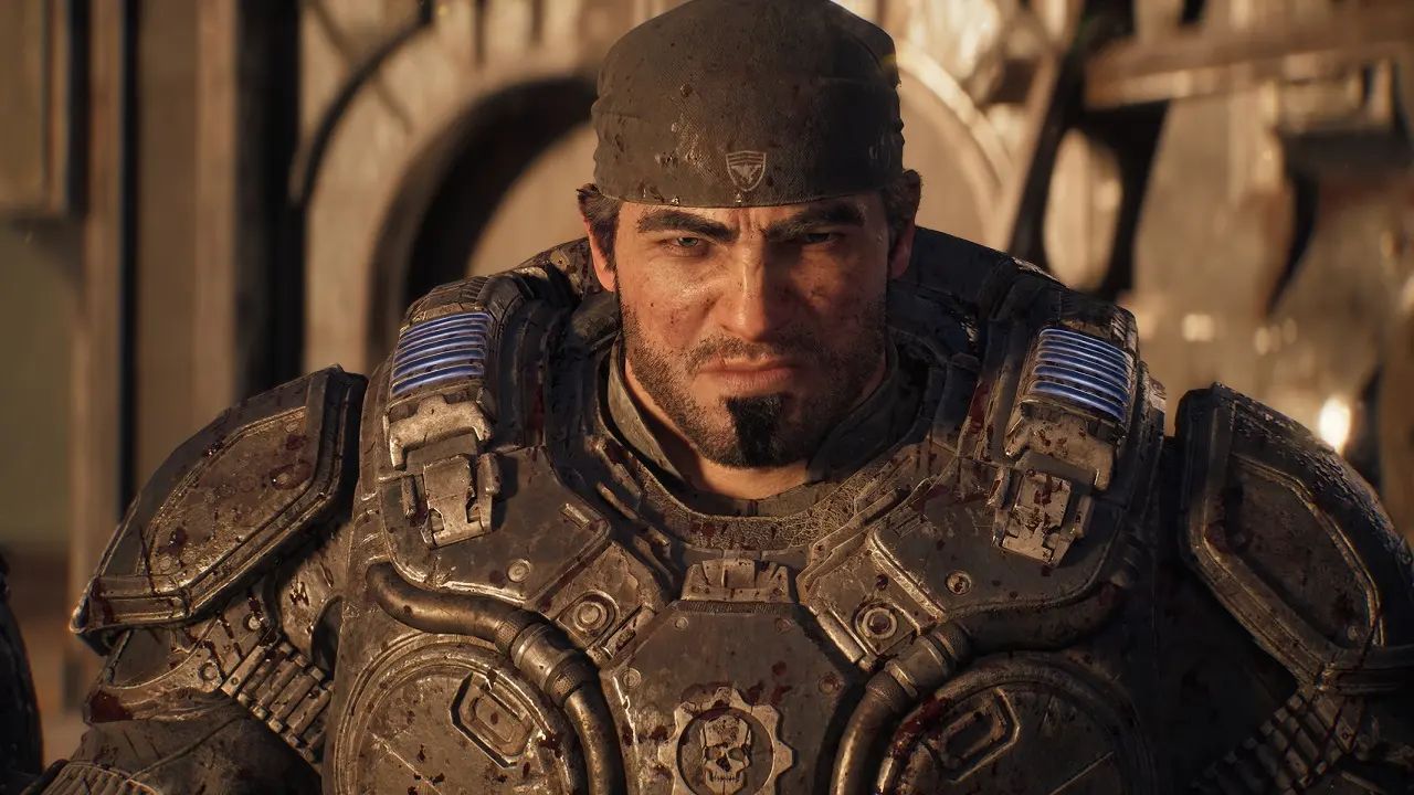 Портрет бойца в тяжёлой броне и бандане — Gears of War: E-Day