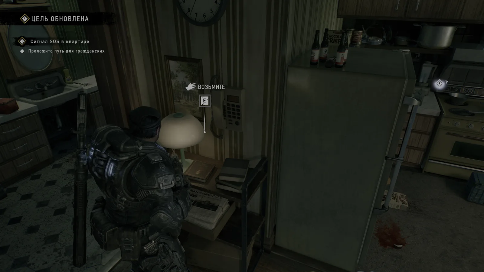 Боец у радио и документов на столе — Gears of War: E-Day