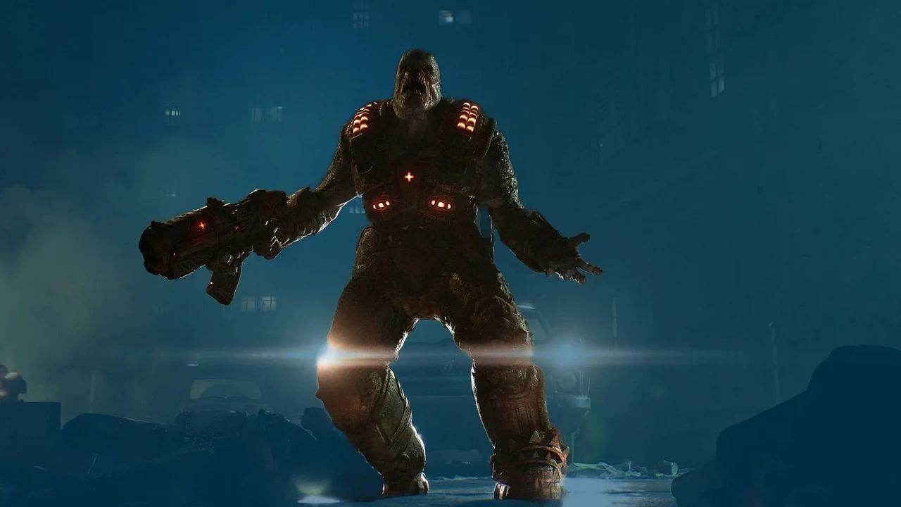 Вооружённый противник с красными светящимися отметинами — Gears of War: E-Day