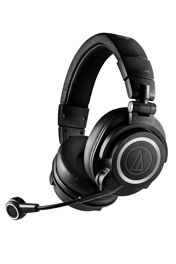 Чёрная гарнитура Audio-Technica ATH-M50xSTS-WL с микрофоном на гибкой штанге