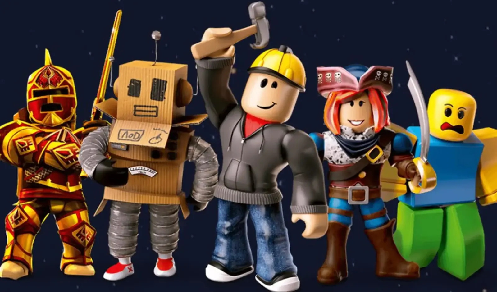 Группа персонажей платформы Roblox на промоиллюстрации