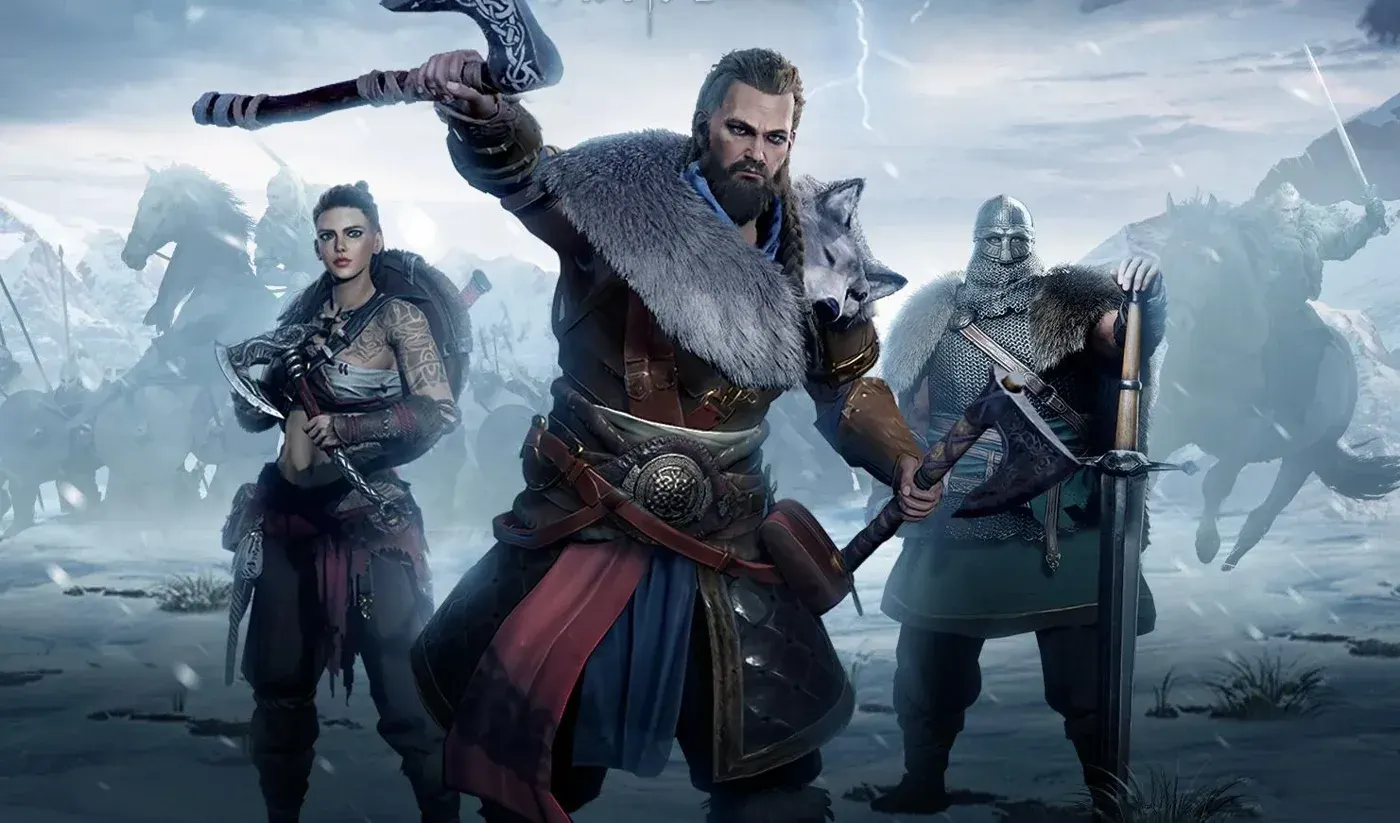 Воины Viking Rise на фоне снежных гор
