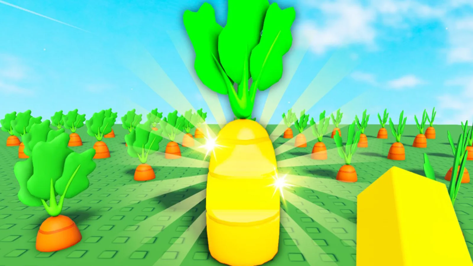 Золотая морковь и грядки на промоиллюстрации Grow a Garden