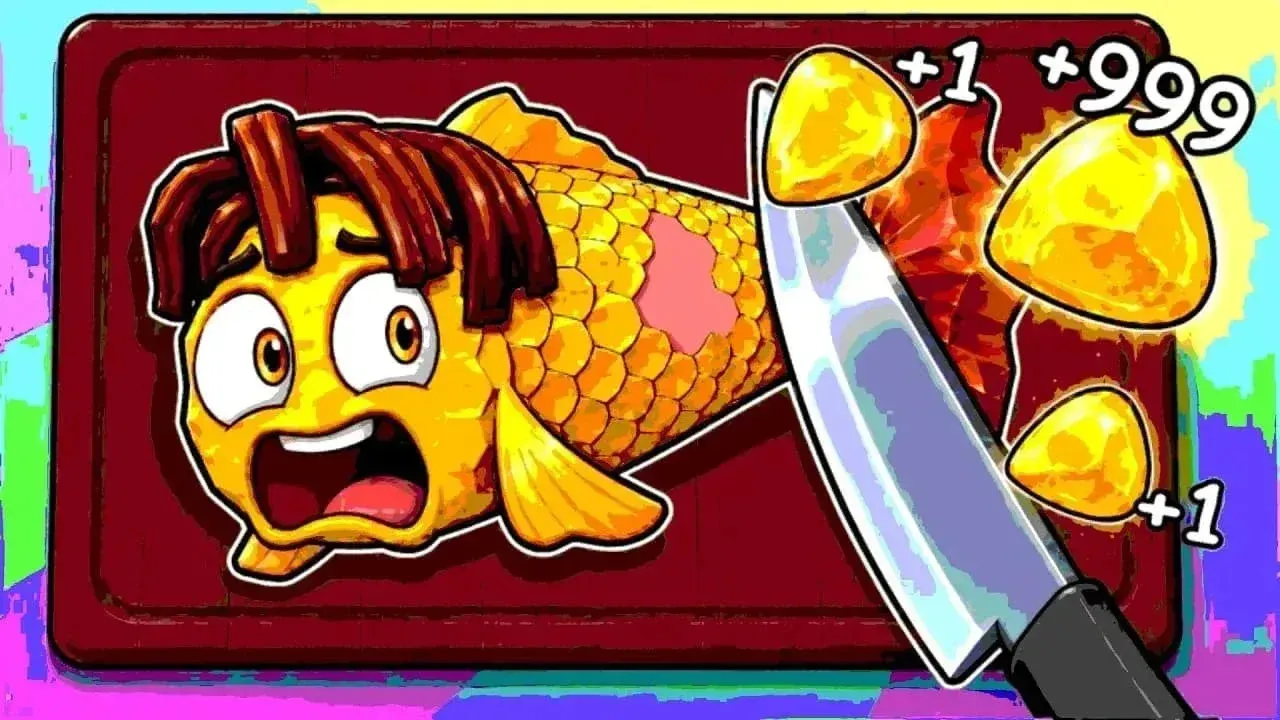 Pull a Lucky Fish: рыба, монеты и персонаж на игровой иллюстрации
