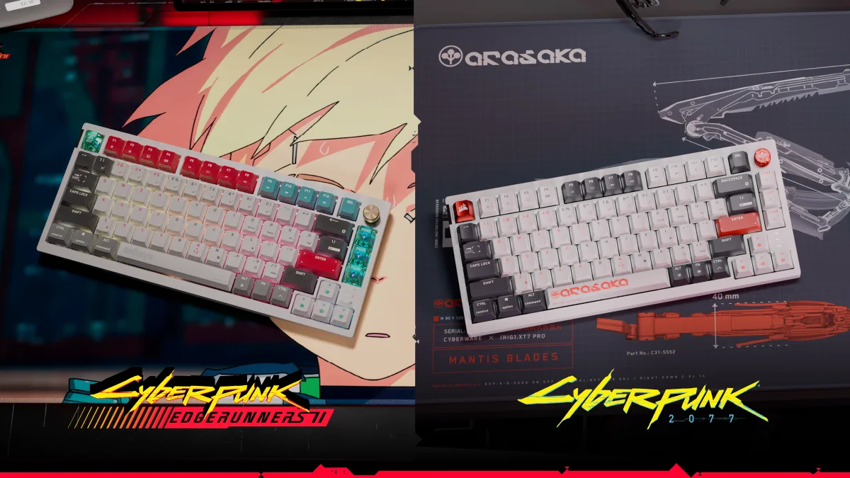 Клавиатуры CORSAIR K65 PLUS WIRELESS в оформлении Edgerunners 2 и Arasaka White на тематических ковриках