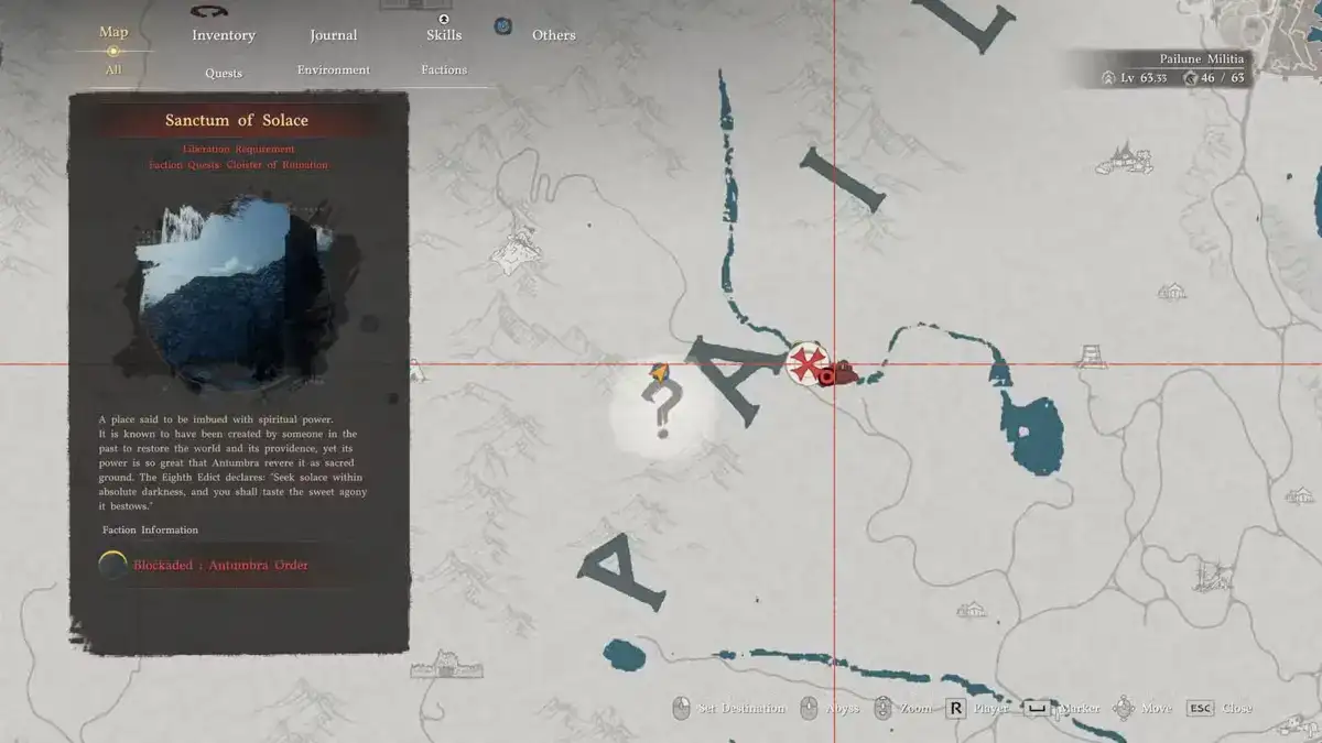 Святилище утешения: расположение на карте Crimson Desert