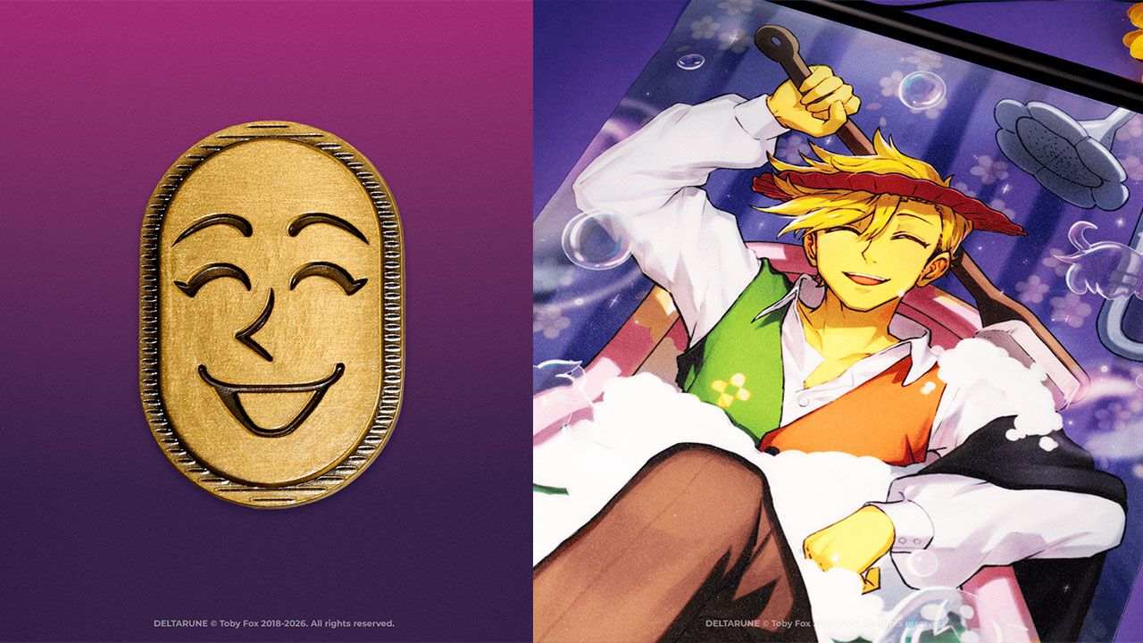 Значок Flowery Dollar и настенное полотно с персонажем Flowery из коллекции Fangamer по Deltarune