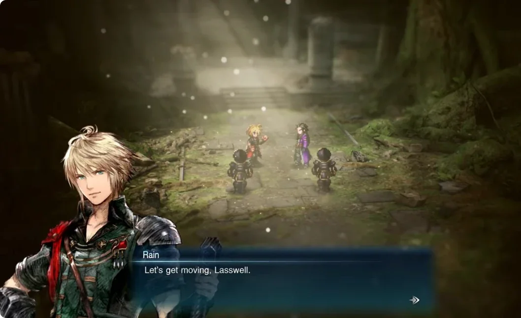Рейн и Лассвелл на пути в Earth Shrine в Final Fantasy Resonance