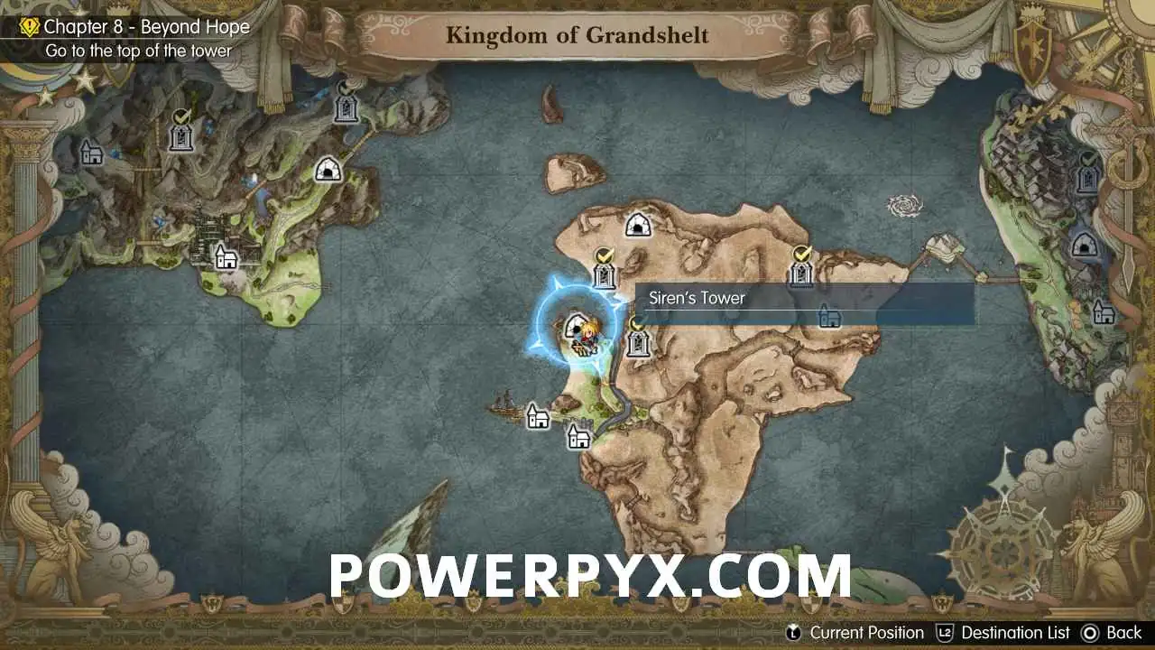 Siren’s Tower на карте Grandshelt