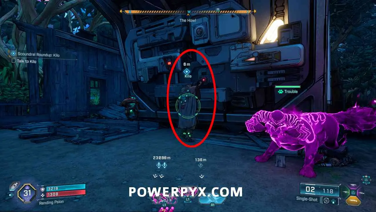 Kilo в лагере перед Scoundrel Roundup в Borderlands 4