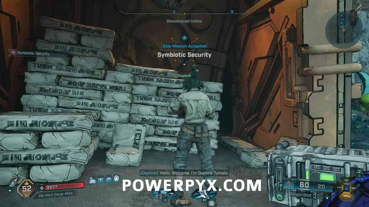 Дафна возле лаборатории при начале Symbiotic Security в Borderlands 4