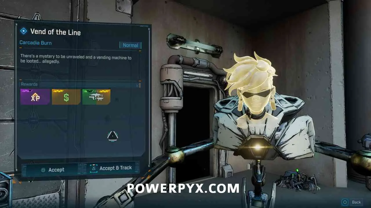 Пенелопа у автомата Vend of the Line в Borderlands 4