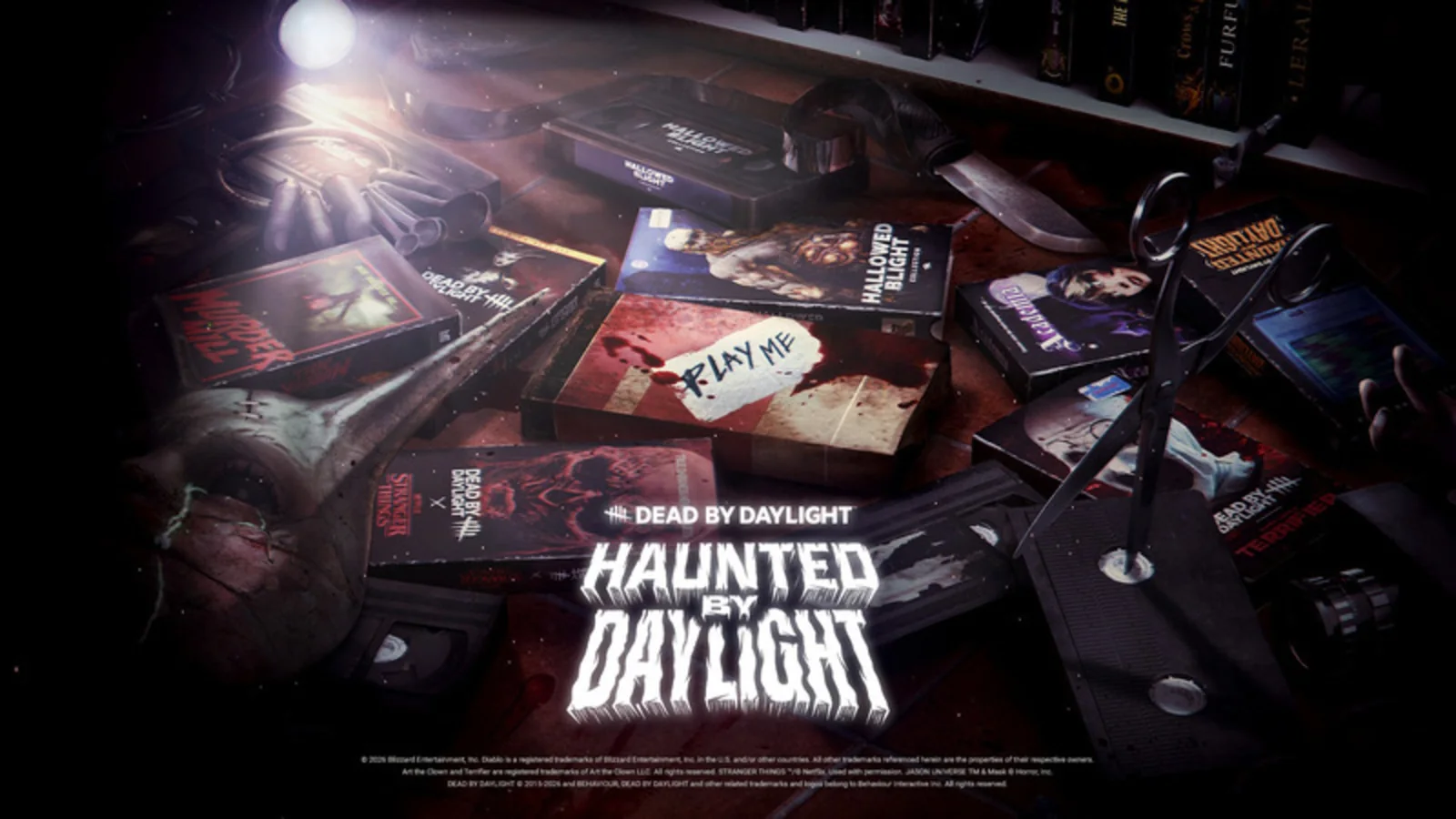 Промо-арт Haunted by Daylight с кассетами и логотипом события