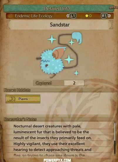 Карточка Sandstar во внутриигровой энциклопедии