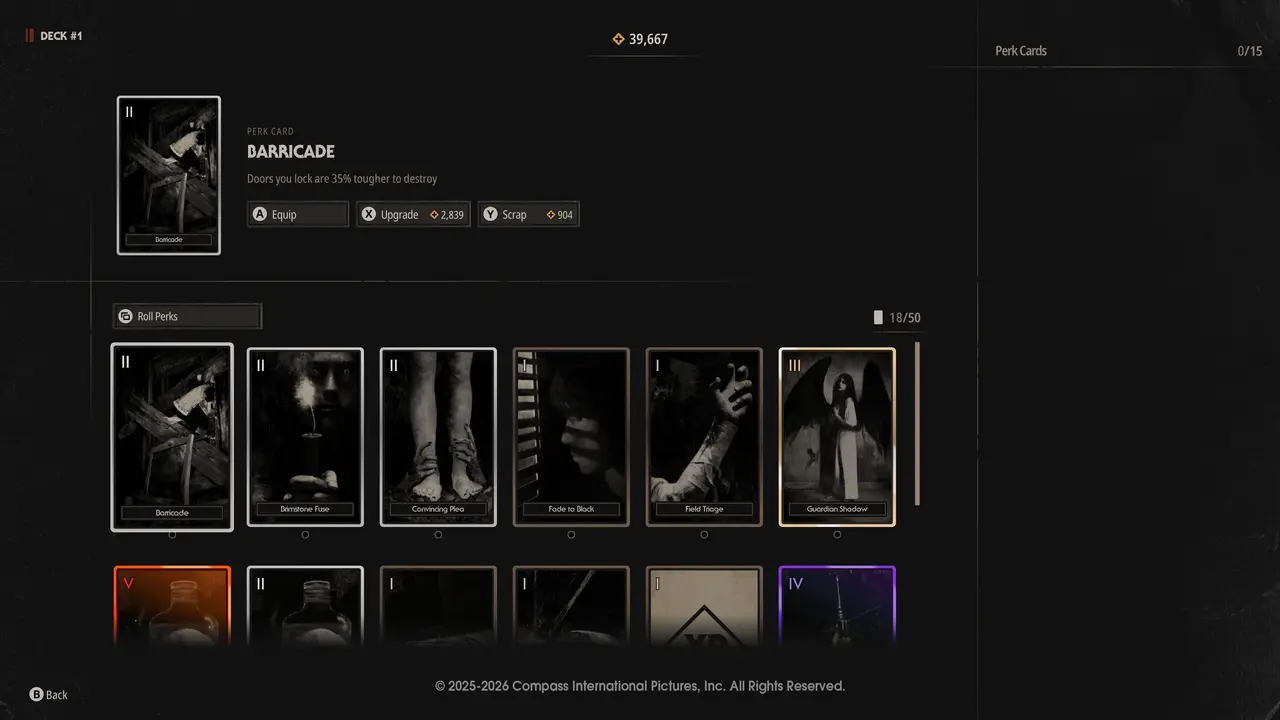 Коллекция карточек перков Halloween: The Game