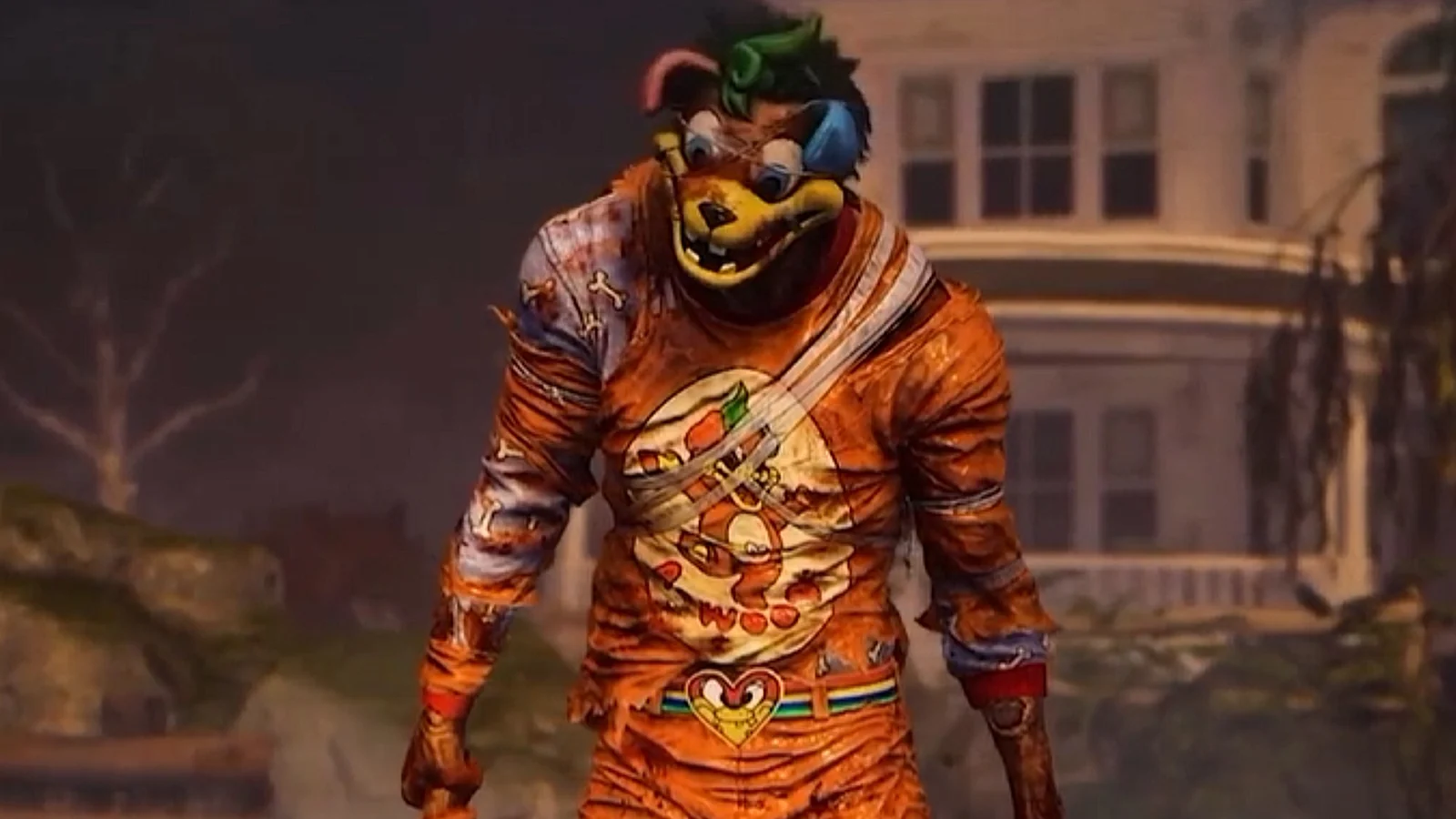 Деревенщина в оранжевом костюме Sugar Rush и маске зверя в Dead by Daylight