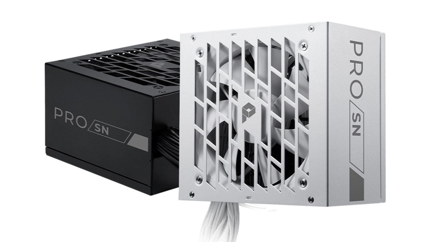 Чёрный и белый блоки питания MSI PRO SN с несъёмными кабелями и вентиляционными решётками