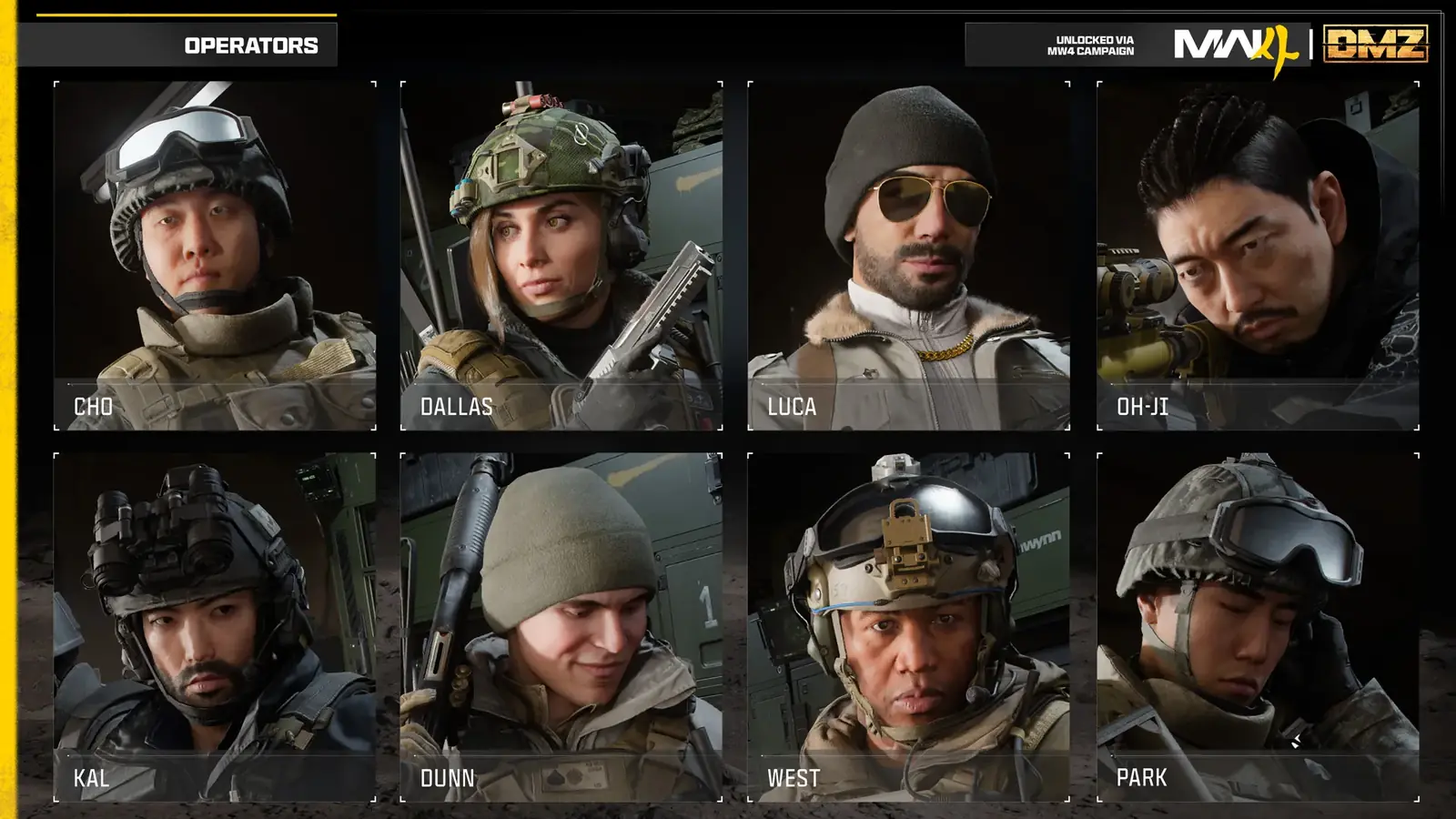 Восемь оперативников, открываемых за кампанию Modern Warfare 4