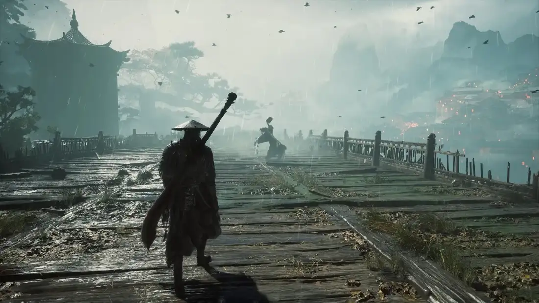 Соул на мосту у озера в Phantom Blade Zero