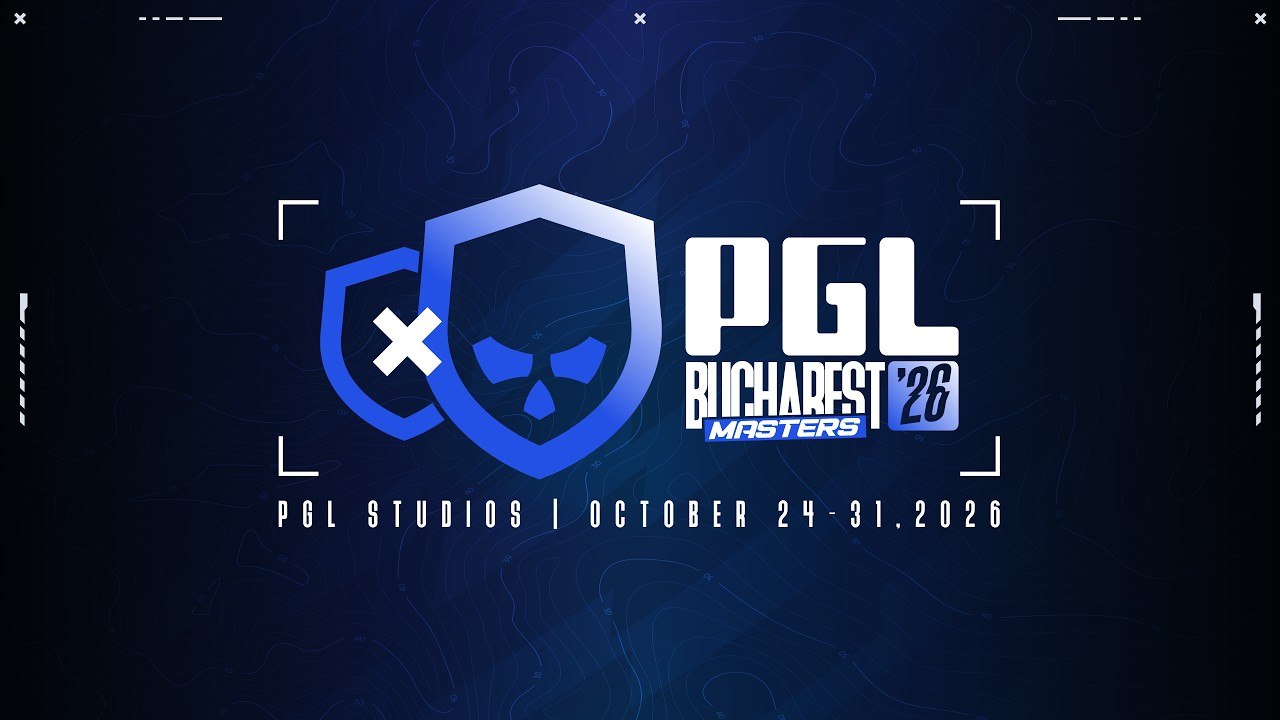 Синяя заставка PGL Masters Bucharest 2026 с датами турнира 24–31 октября