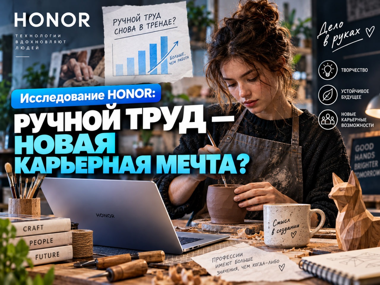 Исследование HONOR: россияне стали чаще интересоваться ручным трудом