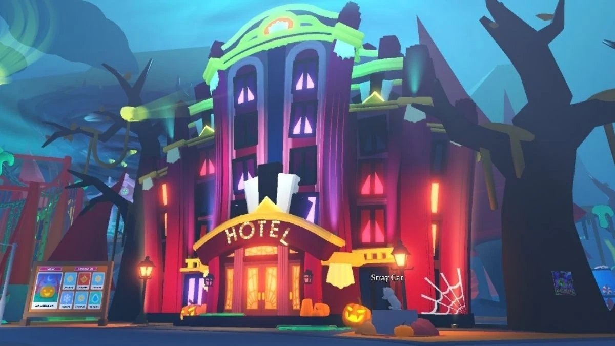 Освещённый Halloween Hotel в Adopt Me