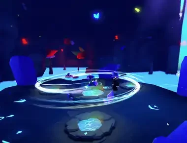 Объединение четырёх питомцев в Neon Cave