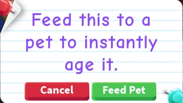Подтверждение использования Age-Up Potion