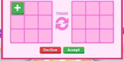 Окно обмена Adopt Me с предложениями двух игроков