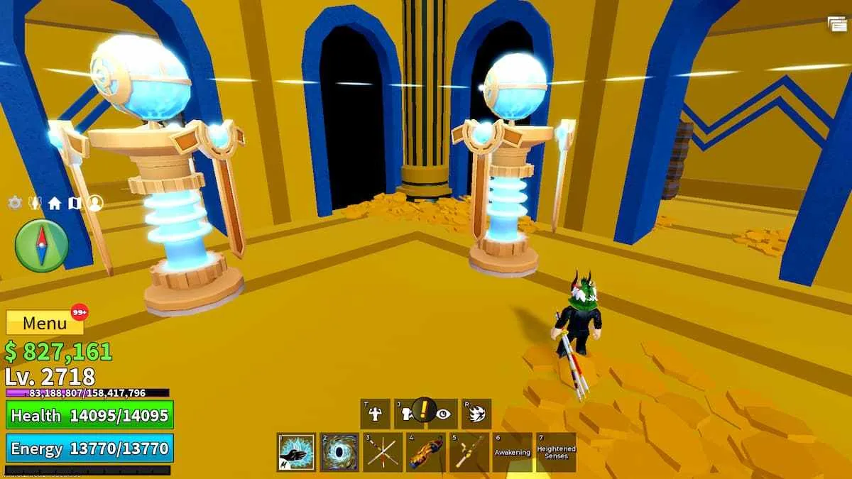 Энергетические башни внутри храма Upper Skylands