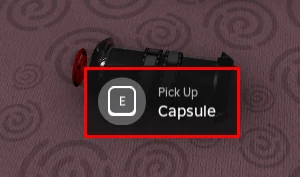 Кнопка Pick Up Capsule у Research Capsule
