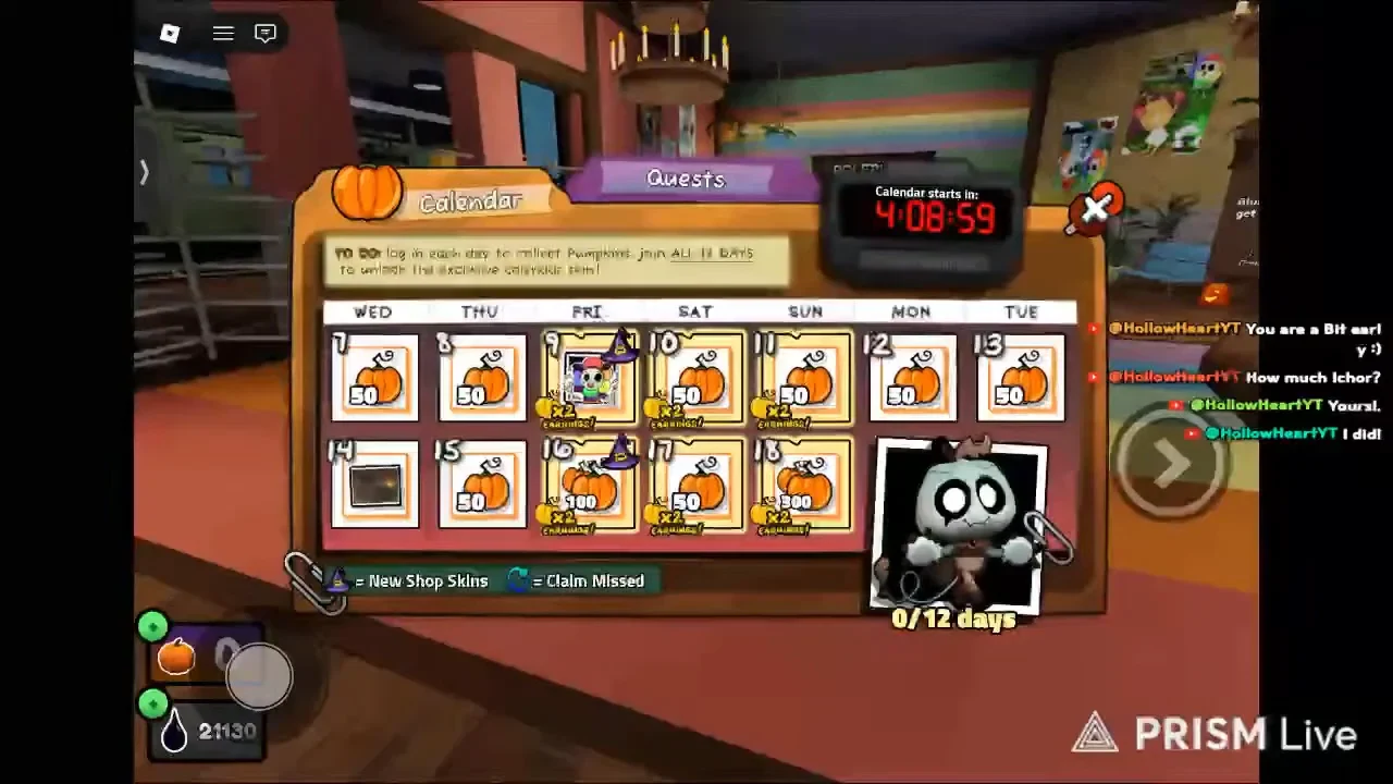 Календарь Halloween в лобби Dandy’s World