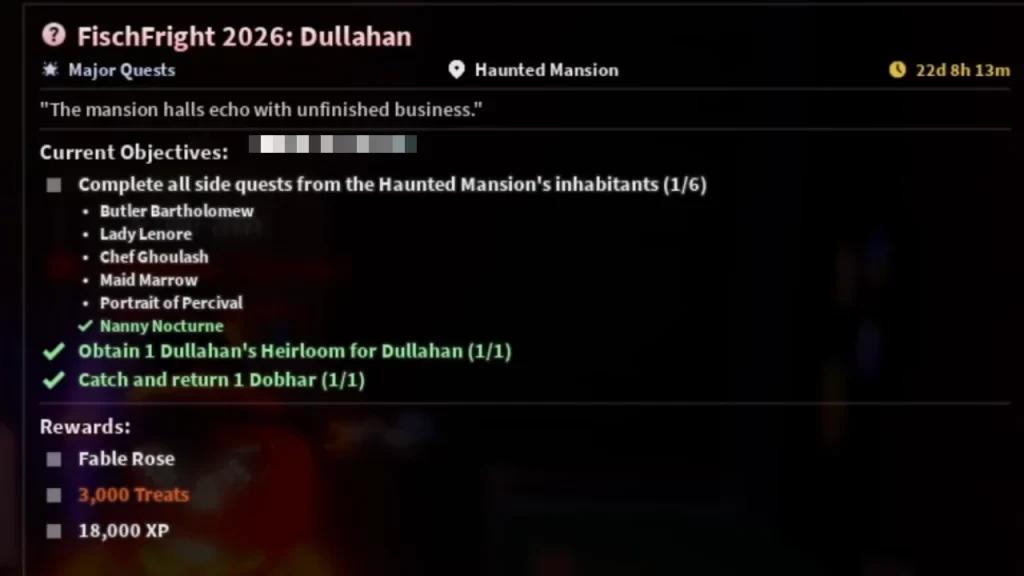 Задание Dullahan в Quest Book с наградой Fable Rose