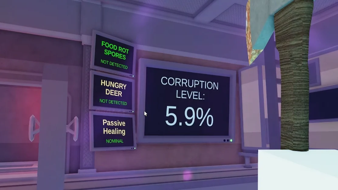 Экран состояния Corruption в Research Outpost
