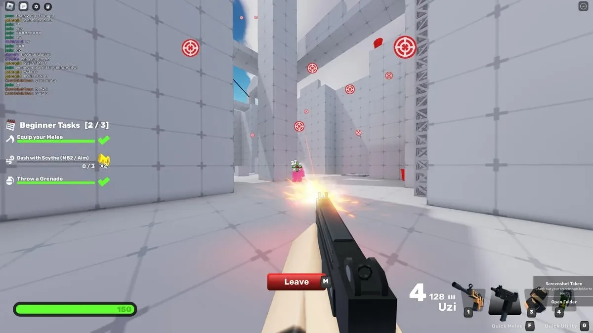 Uzi во время стрельбы по мишени в RIVALS