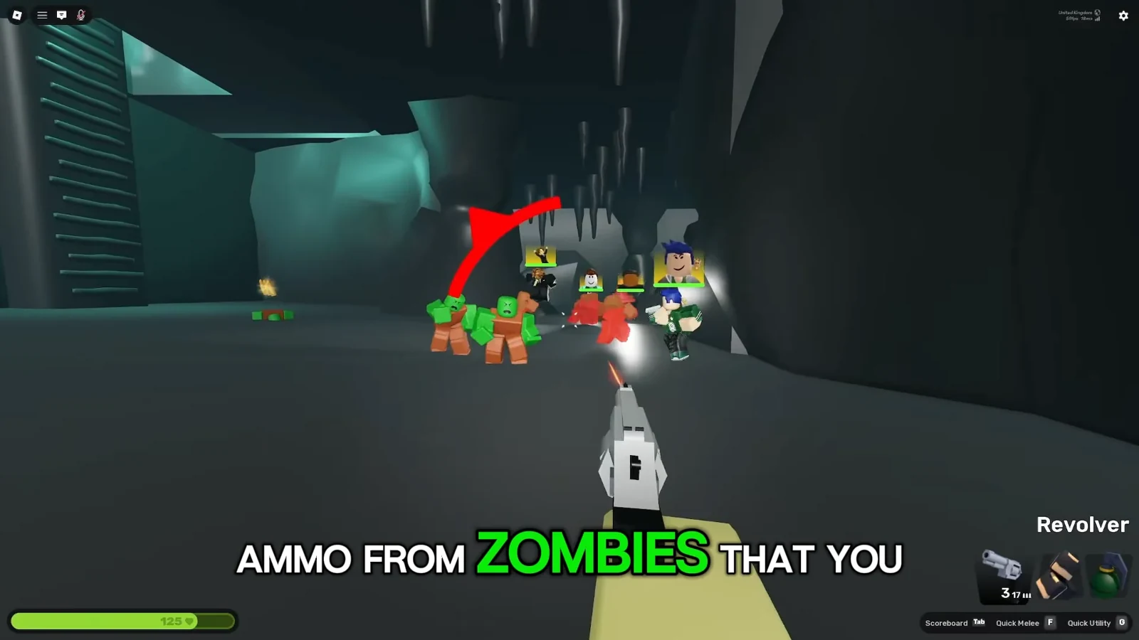 Группа зомби на начальном этаже Zombie Tower