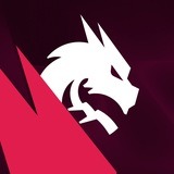 Белый логотип дракона Team Spirit на чёрно-красном фоне