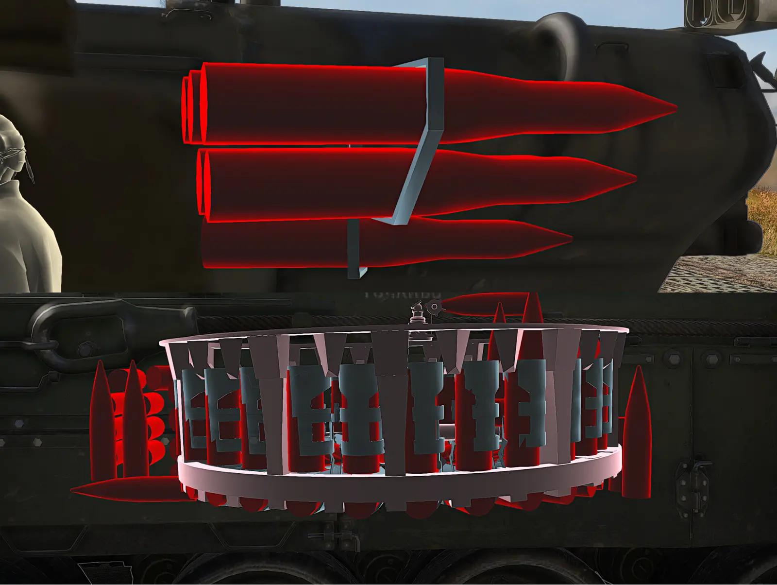Снаряды в боеукладках первой очереди танка War Thunder
